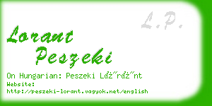 lorant peszeki business card